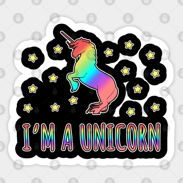 I'm A Unicorn Sticker by LunaMay